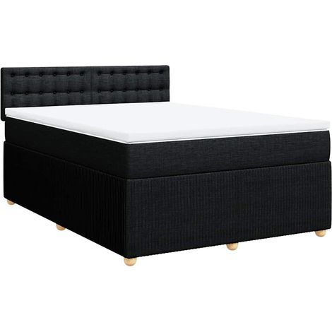 Maison Exclusive - Boxspringbett mit Matratze Schwarz 160x200 cm