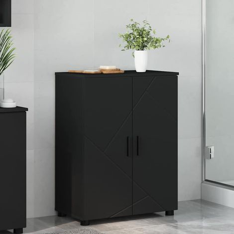Bathroom Cabinet Black 60 x 35 x 80 cm Engineered wood & Metal vidaXL (1/5)