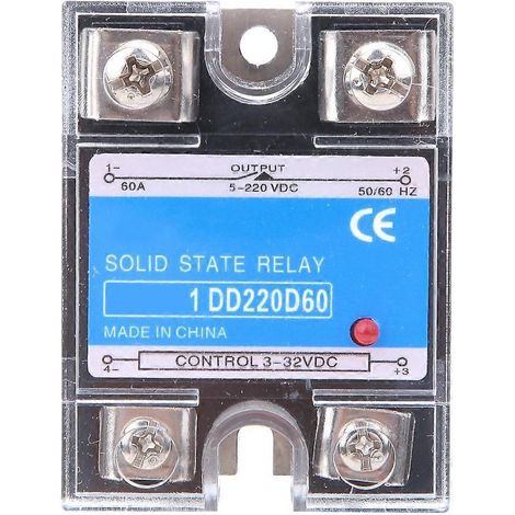 Halbleiterrelais DC DC SSR Eingang 3-32VDC Last 5-220VDC Steuerrelais (60A)