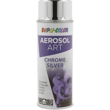 Peinture en spray - DUPLI-COLOR - Chrome - 400 ml - Résistante aux intempéries - Multi-supports (1/2)