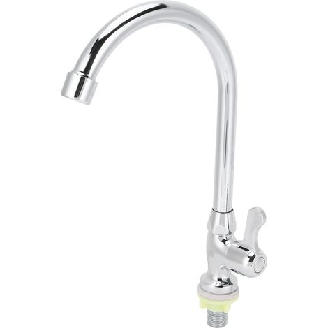 Rubinetto per lavello da cucina ad arco – acciaio inox G1/2 – lavabo – monocomando – girevole a 360° – giardino/cucina