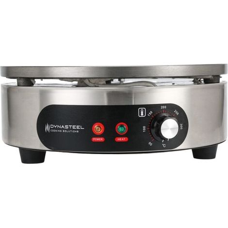 Crêpière électrique professionnelle Ø 40 cm – Puissance 3000 W – Température réglable de 50 à 300°C – Revêtement en fonte pour cuisson homogène (1/5)