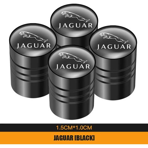(Noir) 4 bouchons de valve de pneu en métal 3D pour voiture, compatibles avec XEL F-TYPE, I-PACE XF, XFL F-PACE et E-PACE. Étui de valve étanche à l'eau et à la poussière. (1/5)