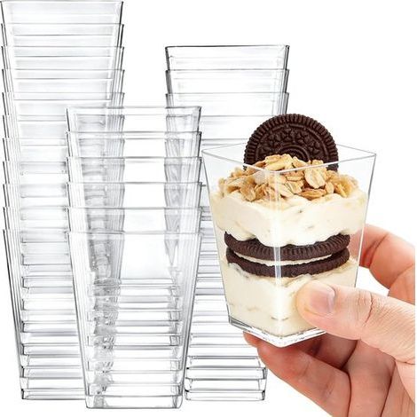 25 Dessertgläser – 150 ml – Vorspeisenbecher – Wiederverwendbare transparente Gläser