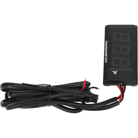 Jauge température eau moto ultra fine écran LCD boîtier ABS indicateur température liquide refroidissement modifié DC12V rouge (1/5)