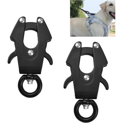 lot de 2 clips grenouille, aluminium, dégagement rapide, anneau pivotant 360 degrés, pour laisse chien et charge lourde (1/5)