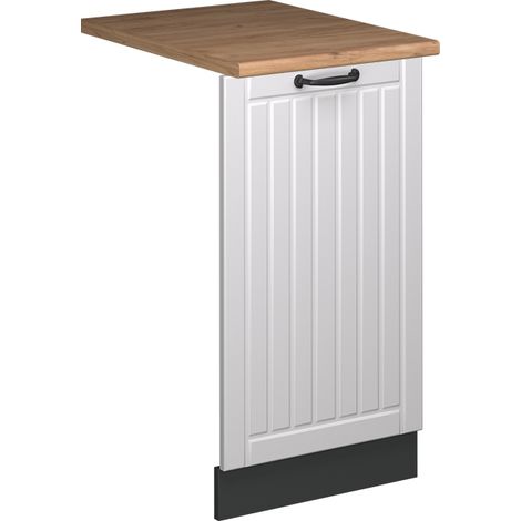 Pannello frontale della lavastoviglie Fame-Line, Bianco rustico, 45 cm , PL Rovere, Vicco