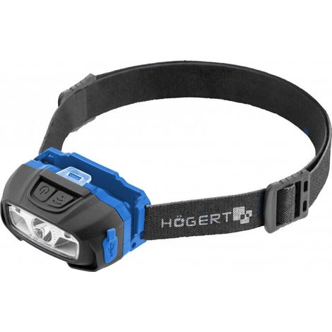 Linterna frontal LED USB Hoegert con 6 funciones