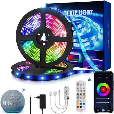 Bande LED - Multicolore - 15m - Compatible Alexa et Google Home - Intérieur - Électrique (1/5)