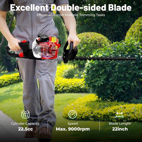 Taille-haie à essence 2 temps 22,5 CC - Taille-haie moteur - Coupe-bordure - Tronçonneuse - Débroussailleuse - Taille-haie - Sécateur - Outil de Jardinage Outillage (1/5)