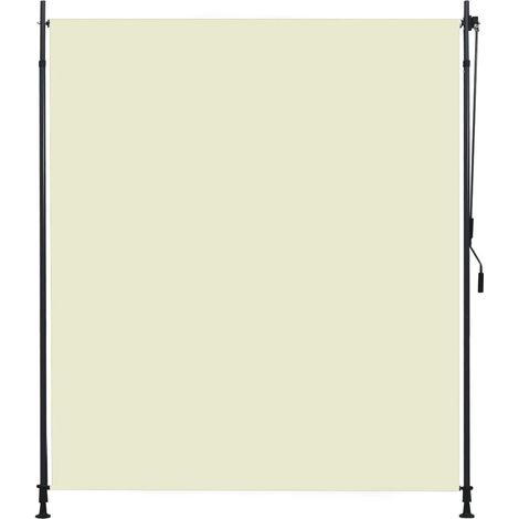 Store banne roulant d'extérieur 200 x 270 cm crème – Système à manivelle – Résistant aux UV – Poteaux réglables 2-3 m – True Deal (1/5)