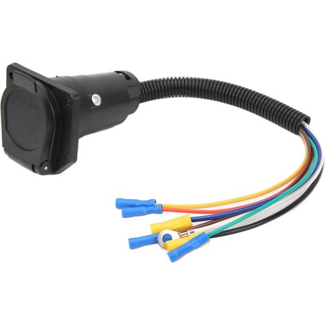 Connecteur 7 voies à lames pour remorque, câble adaptateur avec support, prise pour camping-car et caravane (1/5)