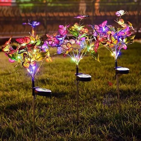 Lampes solaires papillons pour le jardin – Décoration solaire réaliste en forme de papillon pour la maison – Idée cadeau (1/5)