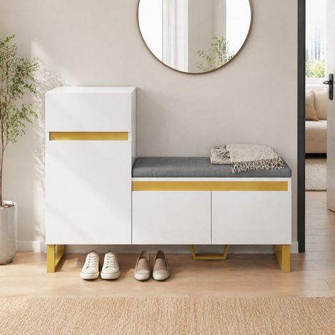 Schuhschrank mit großem Fassungsvermögen für den Eingangsbereich, mehrstöckiger Aufbewahrungsschrank, moderner minimalistischer Eingangsschrank, Organizer für Zuhause mit Schubladen und Türen. (1/5)