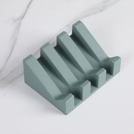 Porte Savon - Porte-Savon Silicone Moderne - Anti-Rouille - Surface Inclinée avec Évacuation d'eau pour Mieux Conserver Le Savon - Boite à Savons Originale pour Salle de Bain ou Cuisine - Vert