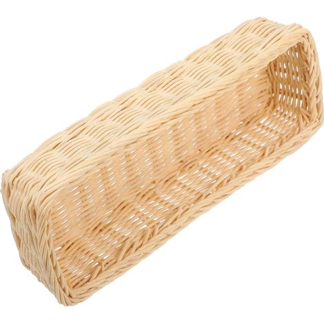 Cesta de almacenamiento de cubiertos tejida, cesta para utensilios de cocina, organizador de cubiertos (1/4)