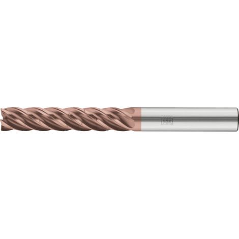 PFERD TOOLS Fraise VHM Ø20 mm, 5 dents, avec diviseur de copeaux, 5xDC, rayon 1 mm, revêtement AlTiN / TiSiXN, queue HB, Performance inoxydable
