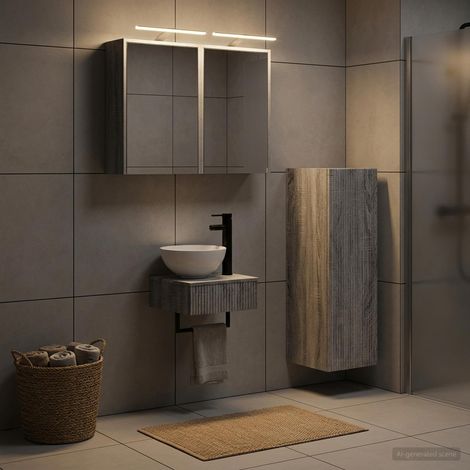 vidaXL Bathroom Cabinet Set 4 pcs Grey Sonoma Engineered Wood (1/5)