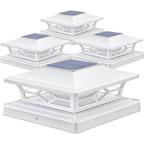Lampe solaire de colonne LED extérieure étanche pour portail, villa, clôture ou mur. (1/5)