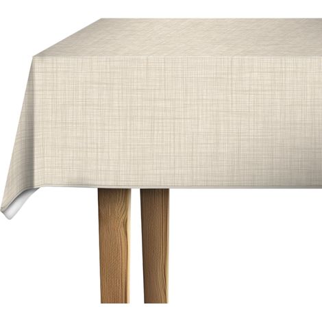 nappe toile cirée rectangulaire Champagne 110 cm x 140 cm eckig – nappe imperméable et anti tache style vintage pour table de cuisine, salle à manger ou jardin – contact alimentaire (1/5)