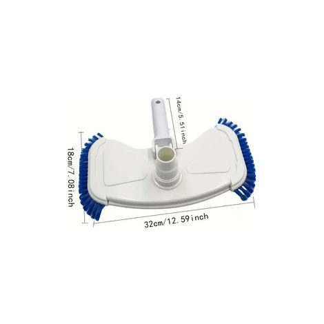 Tête d’aspiration blanche 14 pouces pour piscine – Modèle manuel renforcé avec brosses latérales, adaptée aux piscines hors‑sol et enterrées (1/5)