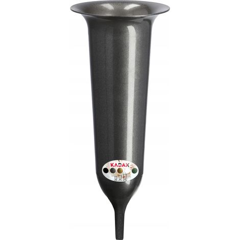 KADAX Grabvase, Blumenvase, Kunststoff-Vase, 13,5cm, mit Erdspieß, grafit