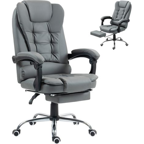 Sedia da ufficio, ergonomico, reclinabile, grigia, 64,5 × 69 × 117 cm, gommapiuma, 19,5 kg (1/5)