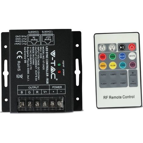 V-TAC VT-2420 Contrôleur pour bande LED RGB SYNC RJ45 avec télécommande - SKU 3339