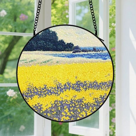 9cm Suspension en vitrail, attrape-soleil artistique minimaliste, décoration jardin intérieur, cadeau Noël, Anniversaire pour couple, famille (1/5)