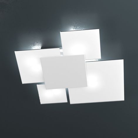 Plafoniera moderna top light upgrade 1148 70 e27 led vetro lampada parete soffitto, colore bianco