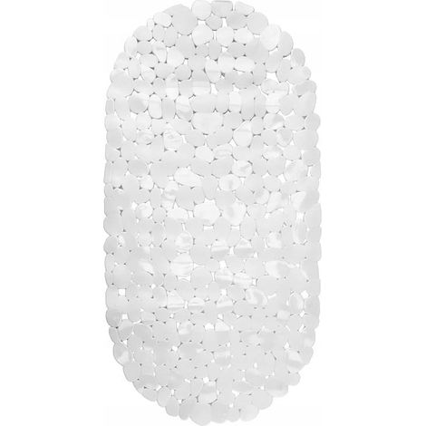 Tapis de bain antidérapant pour baignoire avec ventouses 67 x 35 cm blanc