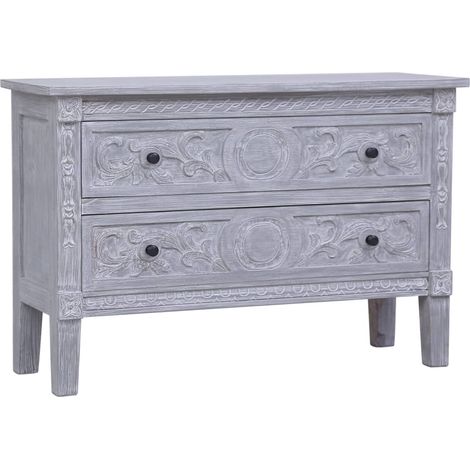 Buffet avec 2 tiroirs Bahut Meuble de rangement Commode 90x30x60 cm Bois d'acajou massif 57022 (1/5)