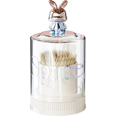 Boîte De Rangement Pour Cotons-Tiges - Boîte Acrylique Transparente Avec Couvercle - Pour Salle De Bain Cuisine Ou Maquillage - 12,5 x 6,6 x 6,3 cm - Blanc - 1 Pièce (1/5)
