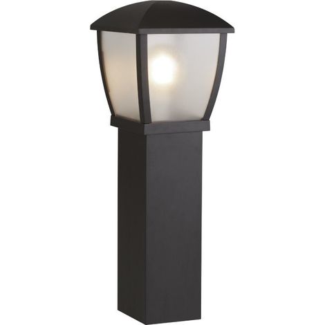 Poteau d'extérieur Searchlight Seattle (hauteur 730 mm) - noir avec panneaux givrés transparents (1/3)