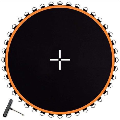 FENOPLASTICATrampolines, Tapis de saut de rechange pour trampoline, Tapis de rechange imperméable et résistant aux UV de 2,4 m, Tapis de rebond élastique de rechange pour trampoline à cadre rond (1/4)