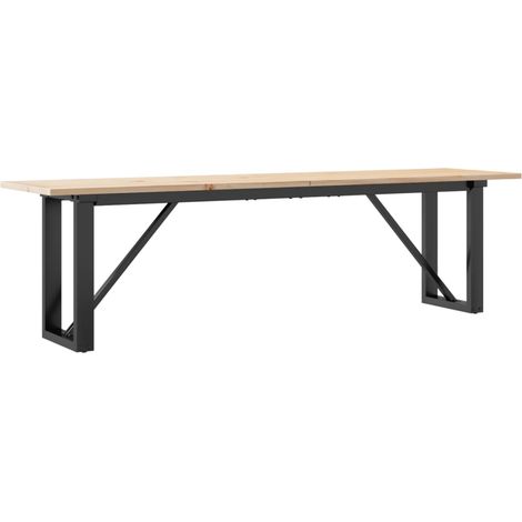 Maison Exclusive - Tavolino Salotto Telaio a O 160x40x45cm Legno Pino e Acciaio