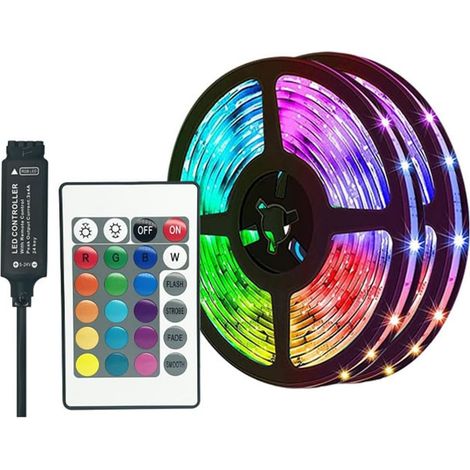 Haiaveng Bande LED RGB 5050 Intelligente 5V de 10 M avec Télécommande pour Rétroéclairage TV (1/5)