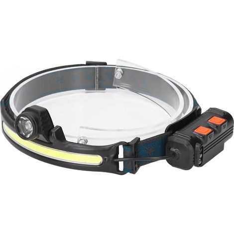 Lampe frontale LED rechargeable XPG COB pour activités extérieures avec batterie intégrée et port USB-C
