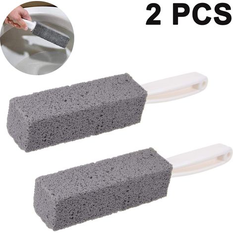 Pierre Ponceuse - Brosse à Manche pour Nettoyage des Cuves de Toilettes - Convient aussi aux Grilles de Barbecue, Carrelages et Joints - 2 Pièces (1/4)