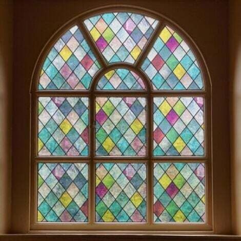 Sichtschutzfolie für Buntglas, Sichtschutzfolie für Fenster, farbiges Tönungsgewebe, Regenbogen-Glasaufkleber für Zuhause (1/4)