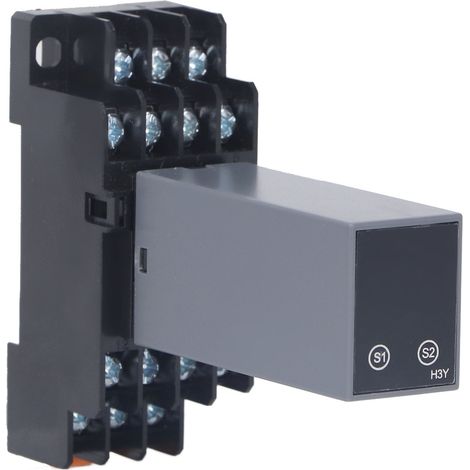 Relais temporisé multifonction numérique 4 canaux H3Y-4 (ST6P-4) avec socle, affichage digital, temporisation réglable, alimentation AC 48V, minuterie industrielle précise (1/5)