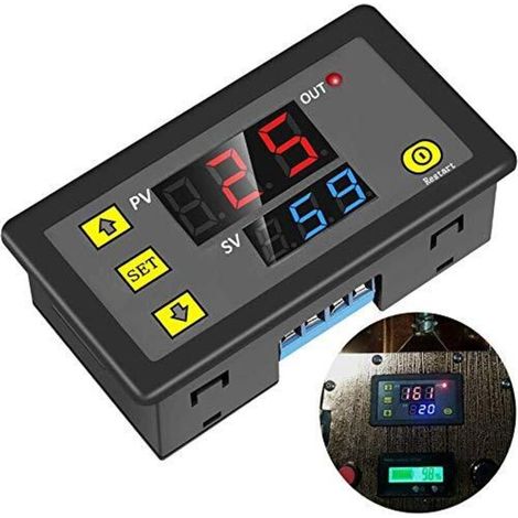 Minuterie relais DC 12V 20A numérique Programmable, Module de commutation de retardement de Cycle de temps (1/5)