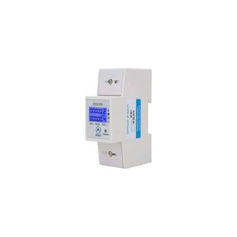 Compteur d'énergie monophasé, compteur d'énergie DDS015M en watt-heure Compteur numérique KWH pour rail DIN, affichage Compteur d'énergie pour rétro-éclairage Can-be-Reset 230V (1/4)
