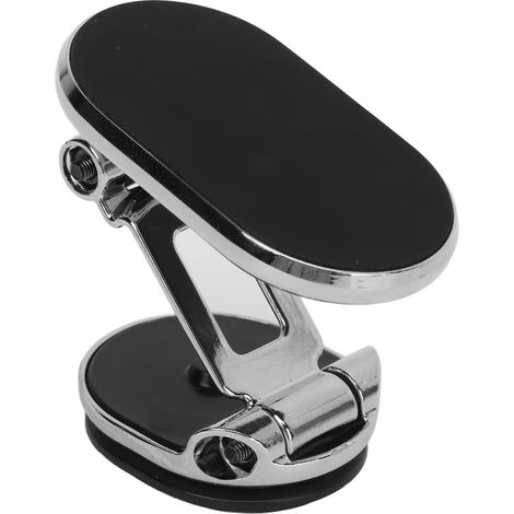 Support téléphonique magnétique pour voiture, fixation aimantée orientable 360°, support tableau de bord universel, argenté, pour véhicule (1/5)