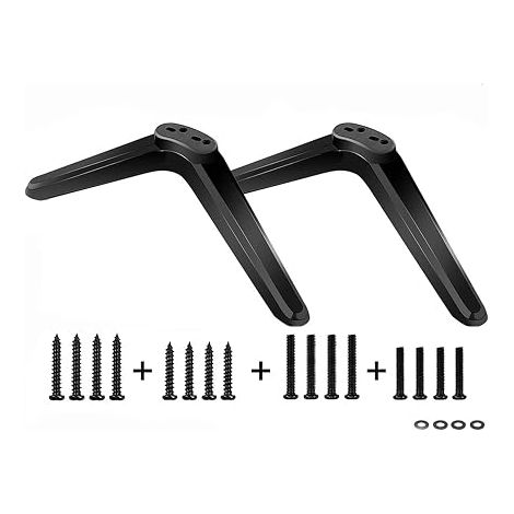 Support TV 2 pièces pour meubles, Support TV de remplacement, Pieds TV de base, Remplacement pour supports TV, Pieds TV universels pour table, pour la plupart des supports TV 32-55 pouces (1/5)