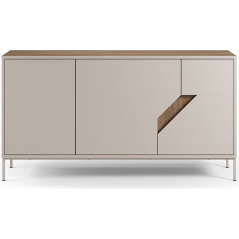 DALIA - Buffet 4 portes 180 cm en mélamine - Beige