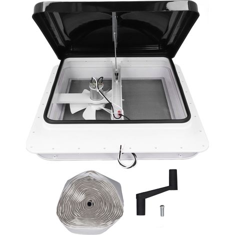 Ventilateur de toit de camping-car 14in kit de remplacement réversible avec moteur 12V 6in pales pour remorque, salle de bain (1/5)