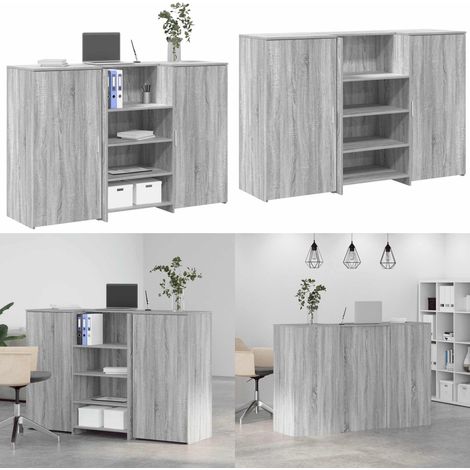 Empfangstheke Grau Sonoma 155x50x103,5 cm Holzwerkstoff - Holzwerkstoff - Tresen (1/5)