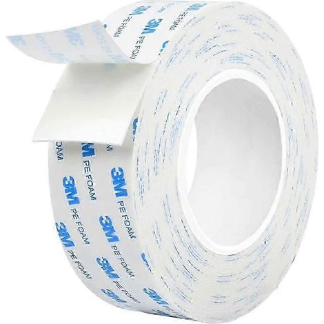 Ruban adhésif double face étanche 3M 1600T 20 mm, ruban en mousse PE haute résistance pour fixation permanente d'objets (1/3)