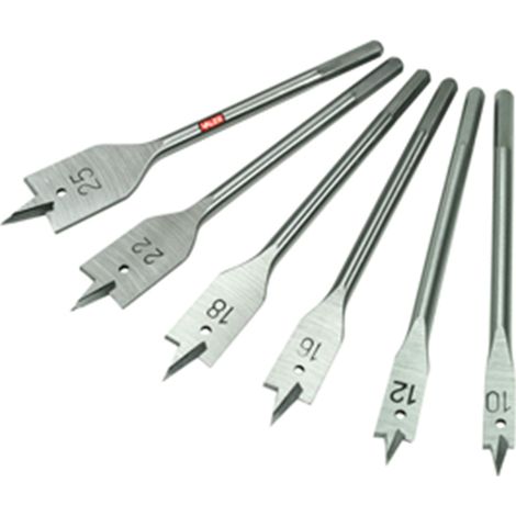 Serie mecchie per legno 6 pz valex per trapano 10/12/16/18/22/25 mm 1462951 (1/3)